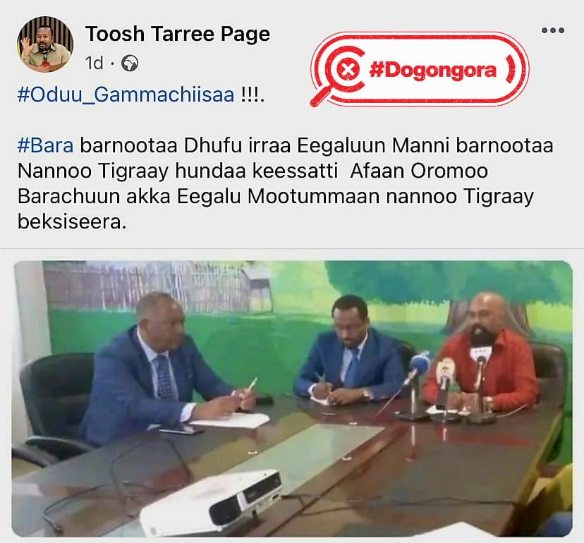 Misinformation that Oromo language will be taught in Tigray schools